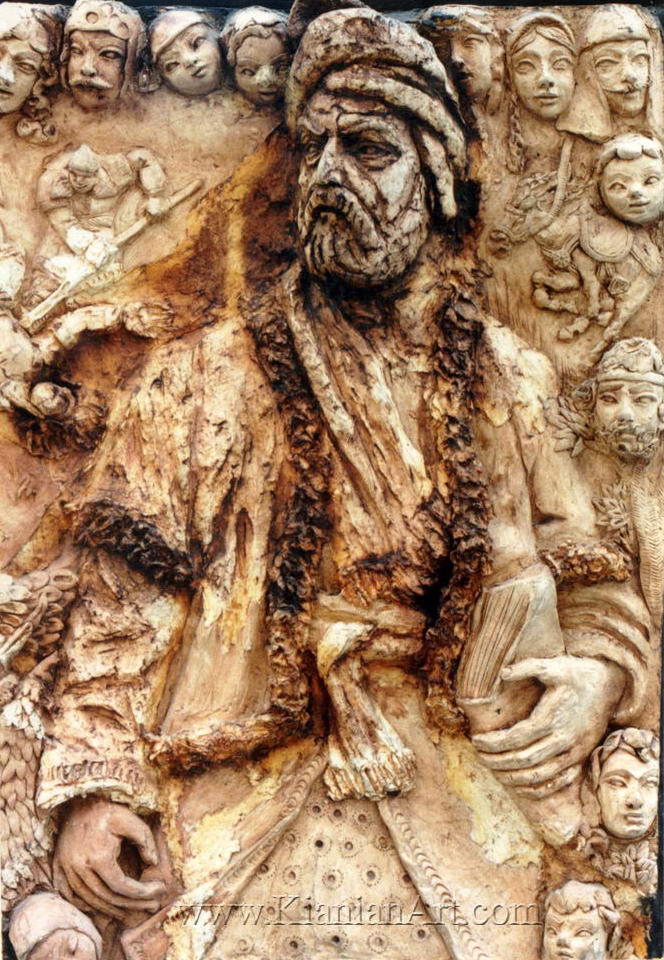 Malihe Kianian - The SHAHNAME and traditional sport - High Relief  