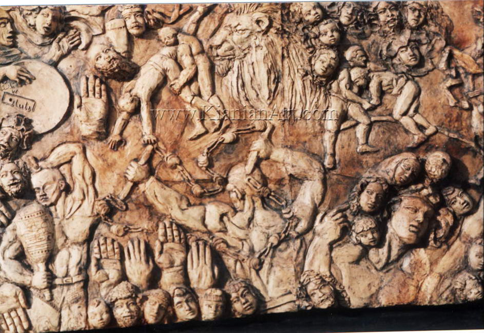 Malihe Kianian - The SHAHNAME and traditional sport - High Relief  